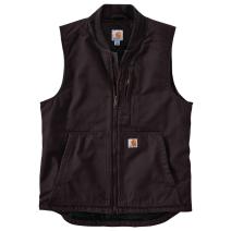 Dark Brown Washed Duck Insulated Rib Collar Vest