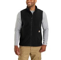 Black Full-Zip Relaxed Fit Fleece Vest