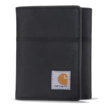 Black Saddle Leather Trifold Wallet