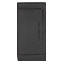 Black Leather Triple-Stitched Rodeo Wallet