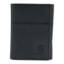 Black Saddle Leather Trifold Wallet