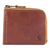 Brown Patina Leather Zip Wallet