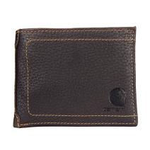 Brown Pebble Leather Passcase Wallet