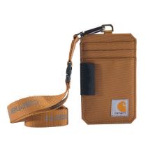 Carhartt Brown Nylon Duck ID Holder and Lanyard