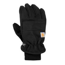 Black Insulated Duck/Synthetic Leather Knit Cuff Glove