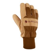 Brown/Barley Women's Synthetic Suede Knit Cuff Glove