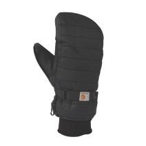 Black Women's Insulated Quilted Knit Cuff Mitten