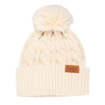 Oat Milk Cable Knit Cuffed Beanie