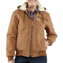 Carhartt Brown Women's Weathered Duck Jacket - Sherpa Lined