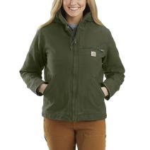 Basil Women's Loose Fit Washed Duck Jacket - Sherpa Lined