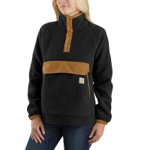 Black Women's Fleece Quarter Snap Front Jacket