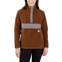 Burnt Sienna/Black Heather Women's Fleece Quarter Snap Front Jacket