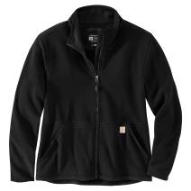 Black Women's Full-Zip Relaxed Fit Fleece Jacket