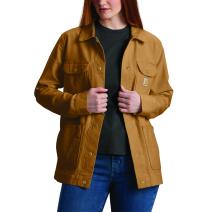 Carhartt Brown Women's Rugged Flex® Loose Fit Canvas Chore Coat