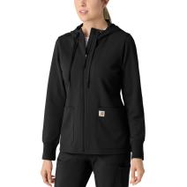 Black Women's Rugged Flex™ Modern Fit Full-Zip Waffle Hoodie