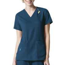 Caribbean Blue Women's Force® Cross-Flex Modern Fit V-Neck Top