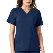 Navy Heather Women's Force® Cross-Flex Modern Fit V-Neck Top