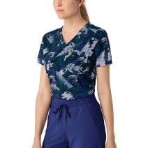 Fall Foliage Navy Women's Force&reg; Cross-Flex Modern Fit Tuck-In Print Top