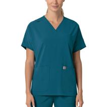 Caribbean Blue Women's Force® Cross-Flex Modern Fit Oversized V-Neck Top