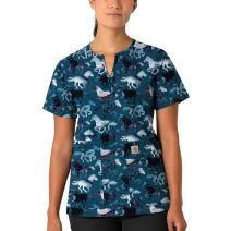 Filly Trot Women's Force&reg; Cross-Flex Modern Fit Notch Neck Print Top