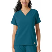 Caribbean Blue Women's Cross-Flex Modern Fit Oversized V-Neck Top