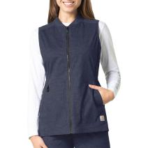 Navy Heather Women's Rugged Flex® Modern Fit Ripstop Zip Front Utility Vest