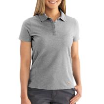 Heather Gray Women's Contractor's Short Sleeve Work Polo Shirt