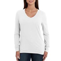 White Women's Lockhart Long Sleeve V-Neck T-Shirt