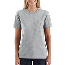 Heather Gray Women's WK87 Workwear Pocket Short Sleeve T-Shirt