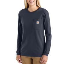 Navy Women's WK126 Workwear Pocket Long Sleeve T-Shirt