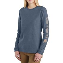 Light Faded Navy Heather Women's WK231 Long Sleeve Logo T-Shirt