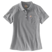 Heather Gray Women's Contractor's Work Pocket Polo
