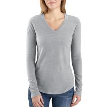 Heather Gray Women's Long Sleeve V-Neck T-Shirt