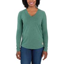 Slate Green Heather Nep Women's Long Sleeve V-Neck T-Shirt
