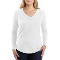White Women's Long Sleeve V-Neck T-Shirt