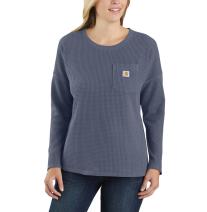Folkstone Gray Women's Relaxed Fit Heavyweight Long-Sleeve Crewneck Pocket Thermal Shirt