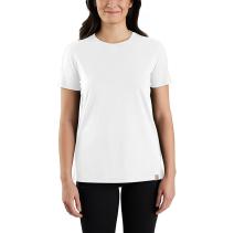 White Women's Relaxed Fit Lightweight Short-Sleeve Crewneck T-Shirt