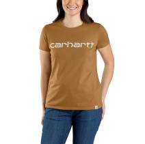 Carhartt Brown Women's Relaxed Fit Lightweight Short-Sleeve Multi Color Logo Graphic T-Shirt