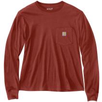 Spice Red Women's TENCEL™ Fiber Series  Loose Fit Lightweight Long-Sleeve Crewneck Pocket T-Shirt