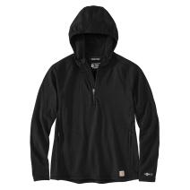 Black Women's Force Relaxed Fit Half-Zip Hooded T-Shirt