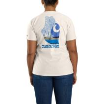 Malt Women's Loose Fit Heavyweight Short-Sleeve Yellowstone National Park Graphic T-Shirt
