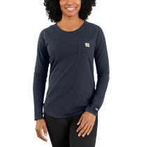 Navy Women's Force® Relaxed Fit Midweight Long-Sleeve Pocket T-Shirt