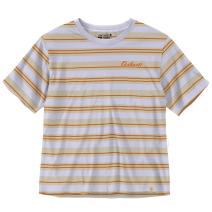 Fresh Lavender Stripe Women's TENCEL™ Fiber Series Loose Fit Short-Sleeve Striped T-Shirt