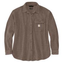 Sepia Women's Oversized-Fit Heavyweight Waffle Knit Shirt