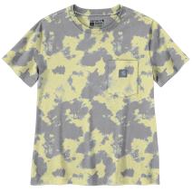 Blue Aura Watercolor Camo Women's Relaxed Fit Lightweight Short Sleeve Pocket T-Shirt