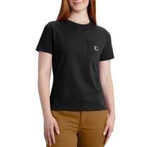 Black Women's Relaxed Fit Lightweight Short Sleeve Pocket T-Shirt