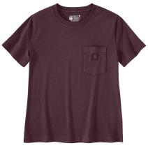 Deep Cherrywood Women's Relaxed Fit Lightweight Short Sleeve Pocket T-Shirt