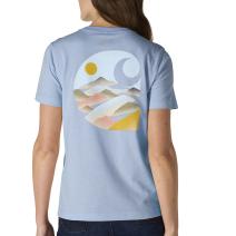 Light Faded Navy Women's Relaxed Fit Lightweight Short-Sleeve Pocket Graphic-C T-Shirt