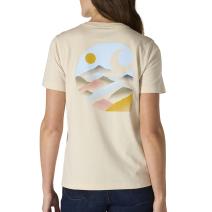 Oat Milk Heather Women's Relaxed Fit Lightweight Short-Sleeve Pocket Graphic-C T-Shirt