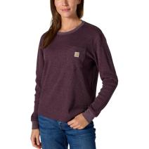 Deep Cherrywood Women's Waffle Knit Loose Long-Sleeve T-Shirt